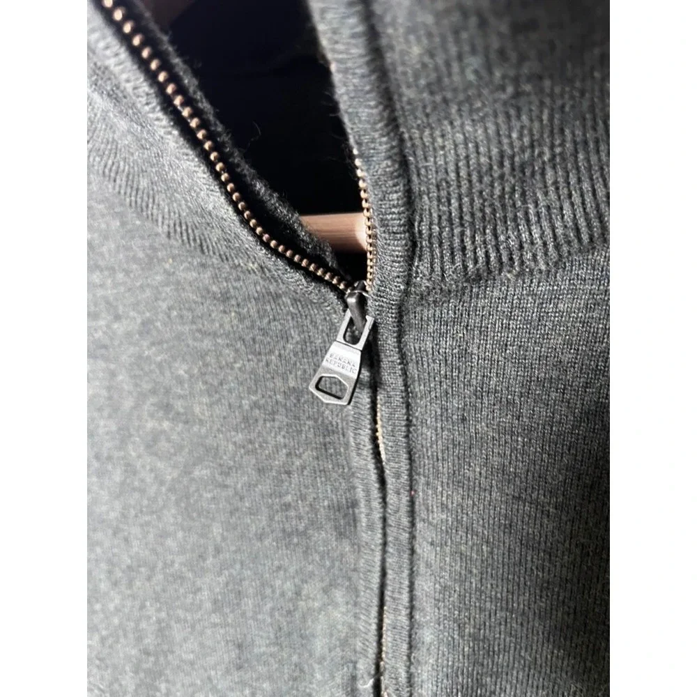 Banana Republic Men's 1/4 Zip Sweater Cotton Cashmere in Green size large
